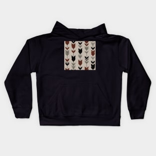 Arrow Feathers - Redstone Canyon - Maroon Black And Beige Kids Hoodie